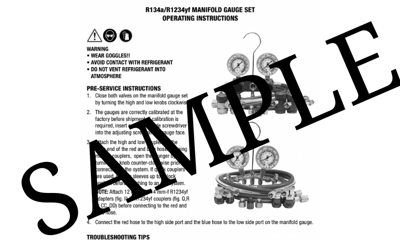 R1234yf/R134a Pressure Automotive Charts