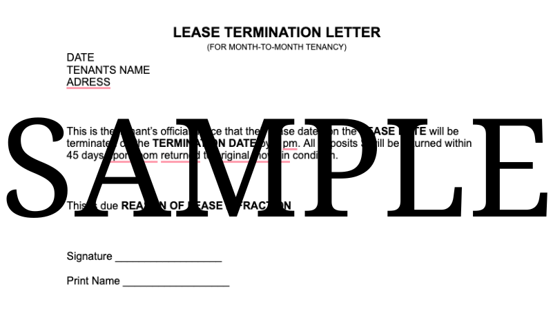 Lease Termination Letter