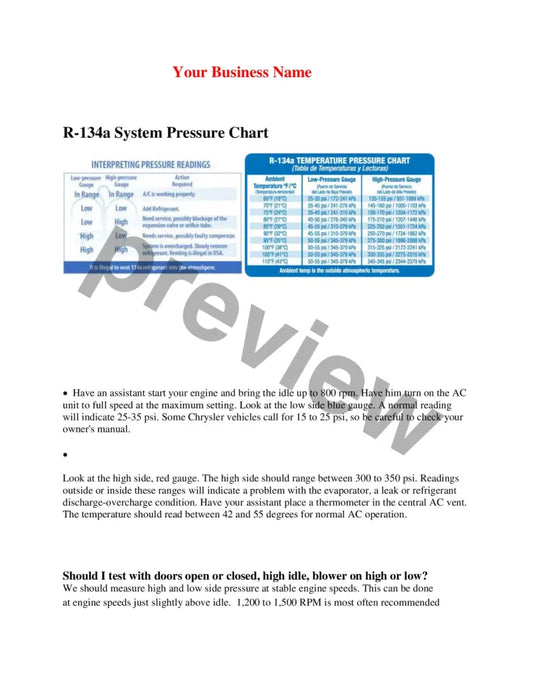 Ac Automotive Cheat Sheet
