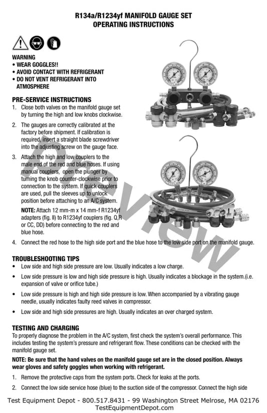 R1234yf/R134a Pressure Automotive Charts