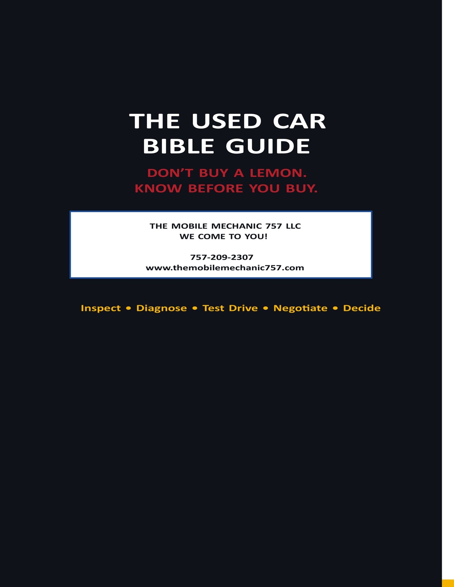 Pre- Purchase Used Car Inspection Hand Guide
